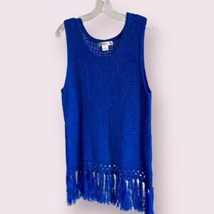 August Silk Blue Knitted Top Size M